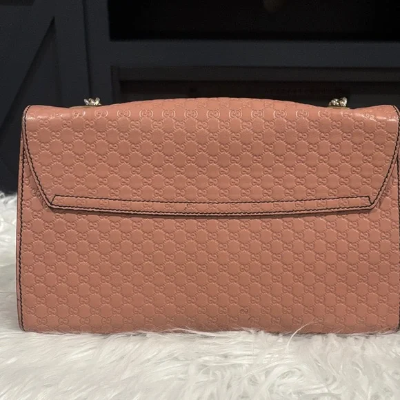 Gucci Pink Leather medium Microguccissima Emily Shoulder Bag - Picture 5 of 10